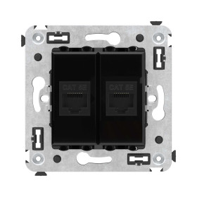 DKC Avanti Компьютерная розетка RJ-45 без шторки в стену, кат.5е двойная, 