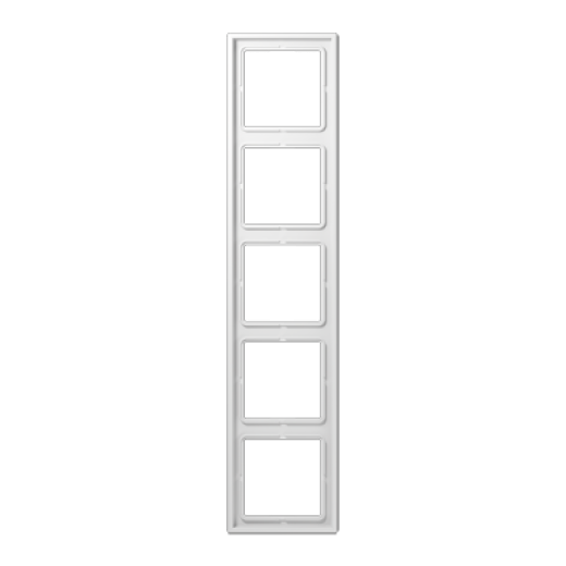 Рамка для вертикальной и горизонтальной установки, 5 постов, дюропласт, белый, LS990