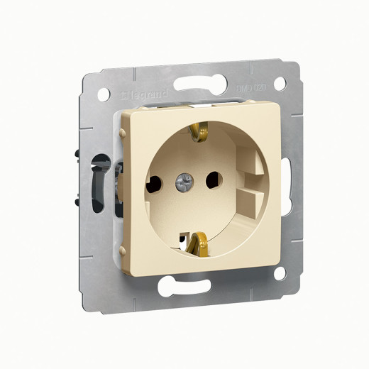 Cariva DIY Розетка 2К+З, нем. винты, шт. слоновая кость