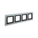 Рамка из натурального стекла 4 поста (8 мод.),  Avanti, светло-серая