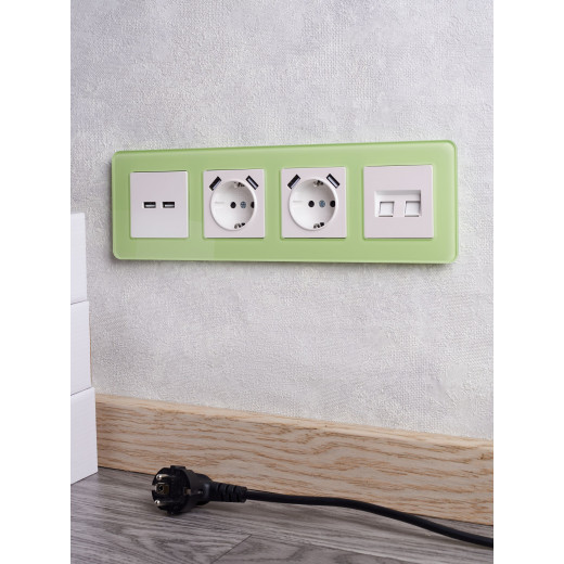 BRITE Рамка 4-мест. РУ-4-2-Бр стекло эко грин RE IEK