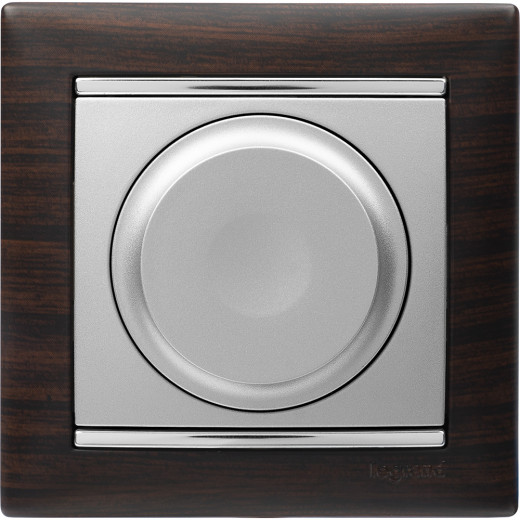 Диммер поворотно-нажимной универсальный LED - Legrand Valena - 300Вт двухпроводной - алюминий