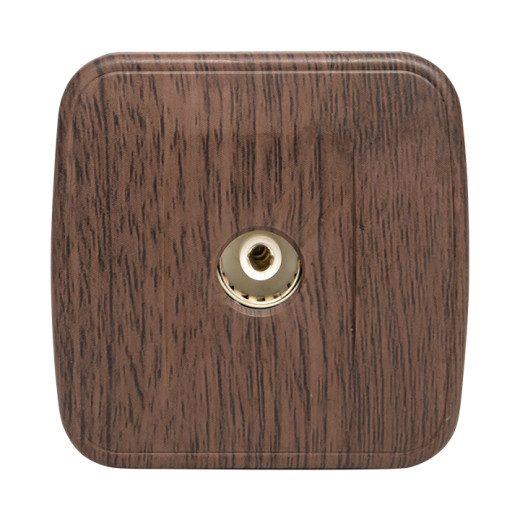 Розетка TV 1-местная ОП Минск 75Ом 5-862МГц тёмное дерево EKF