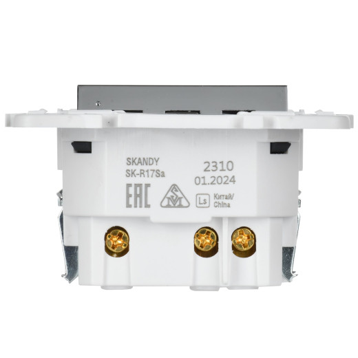 SKANDY Роз. с з/к/ш 16А с USB C 18Вт SK-R17N никель IEK