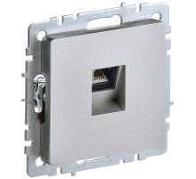 IEK BRITE BASE Алюминий Розетка комп RJ45 кат.5E РК10-БрА