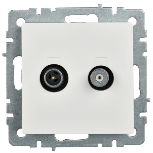 BRITE Роз. двойная TV+SAT РТВ/РСп12-БрБ бел. IEK