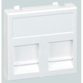 Simon Connect Адатер со шторками на 2 коннектора RJ45 SimonConnect, AMP(S110,SL110,SLt),Brand-Rex, 45х45мм