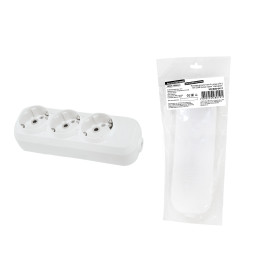 TDM Колодка розеточная 3 гнезда 2П+3 16А 250В белая серии 