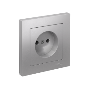 Systeme Electric AtlasDesign Алюминий Розетка без заземления, 16А, в сборе, быстрозажим. клем.