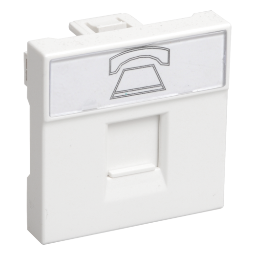 РКФ-20-00-П Розетка телефонная RJ-11 кат.3 (на 2 модуля) ПРАЙМЕР белая IEK