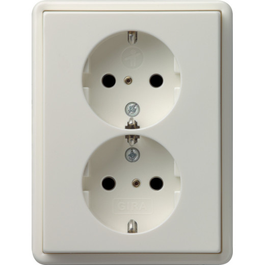 Двойная розетка с з/к в комплекте с рамкой