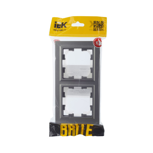 BRITE Рамка 2-мест. IP44 РУ-2-БрС-44 сталь IEK