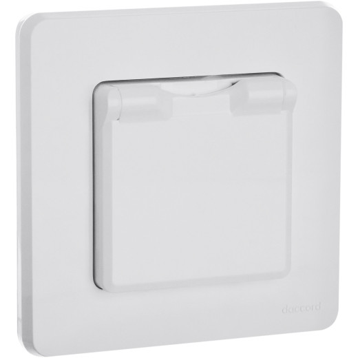 Розетка с заземлением IP44 - Legrand/Daccord Inspiria - со шторками с защитной крышкой 16А 250В винтовые зажимы - белый