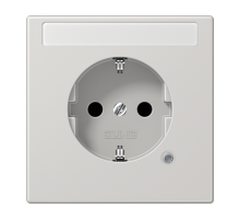 JUNG SCHUKO-розетка с полем для надписи и индикатором, светло-серый