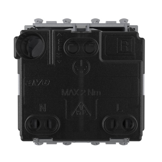 Розетка модульная, 2P+E, с з/ш, Avanti, закаленная сталь, 2 модуля