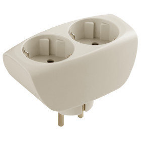 ЭРА Разветвитель электрический SP-2e-I на 2 розетки с заземлением со шторками 16А слоновая кость