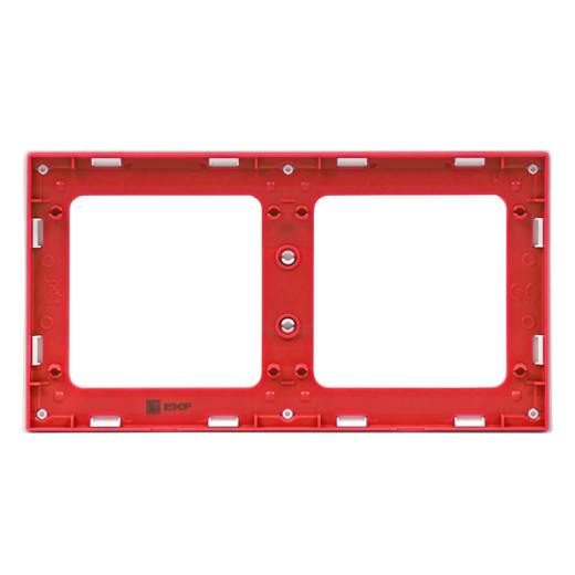 Стокгольм Рамка 2-местная белая с линией цвета красный EKF PROxima