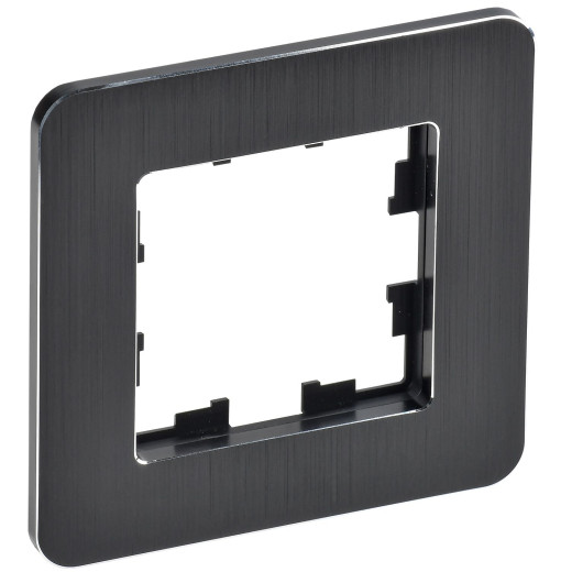 BRITE Рамка 1-мест. РУ-1-1-Бр металл черн. RE AL IEK