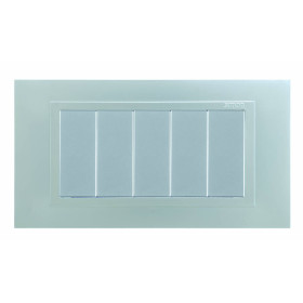 Simon 82 Centr. Алюминий/Алюминий (металл.им) Рамка с суппортом на 8 узких модулей