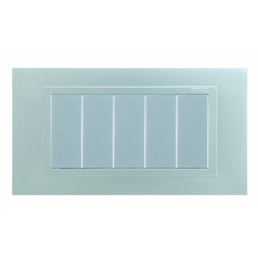 Рамка с суппортом на 8 узких модулей, S82C, алюминий - алюминий (металл.им)