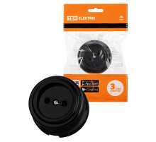 TDM Розетка 2П 10А 250В черная «Виви»