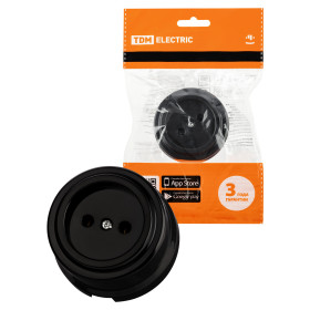 TDM Розетка 2П 10А 250В черная «Виви»