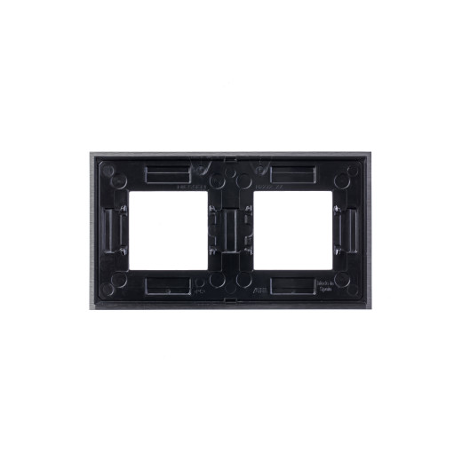 Рамка 2-постовая, серия Zenit, натуральная сталь