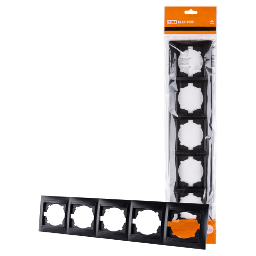 Рамка 5-ти постовая горизонтальная графит 