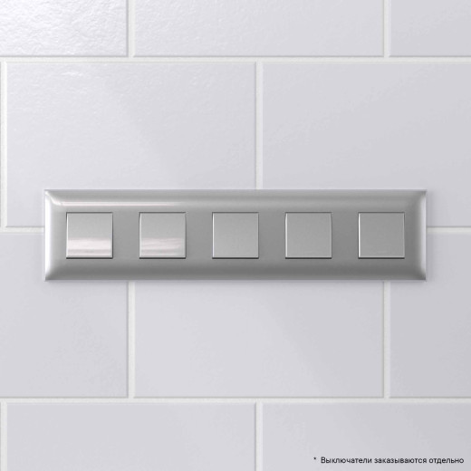 Рамка 5 постов (10 мод.), Avanti, закаленная сталь