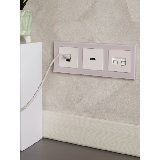 BRITE Роз. комп. RJ45 кат.6 РК11-БрЖ жемч. IEK