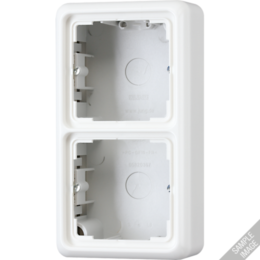 Коробка 2-кратная, накладная, с рамкой, серая