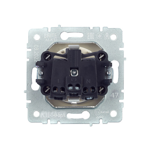 BRITE Роз. с з/к без з/ш 16А РС11-1-0-БрА алюм. IEK