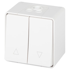 ЭРА Переключатель Эксперт 11-1508-01 для жалюзи кнопочный IP55 10АХ-250В ОУ белый