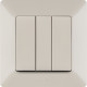 Valena LIFE.Выключатель трехклавишный 10АХ 250В с лицевой панелью.Винтовые зажимы.Слоновая кость