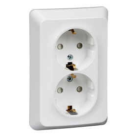 Systeme Electric Этюд Бел Розетка 2-ая с/з со шторками 16А 250B