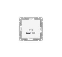 EKF Эпика Механизм розетки USB-A+С, белый.