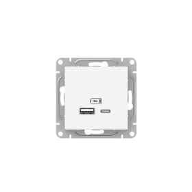 EKF Эпика Механизм розетки USB-A+С, белый.