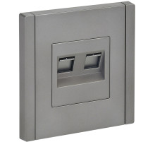 IEK FORTE&PIANO Сталь Розетка комп. 2-ая RJ45 кат.6 FP534