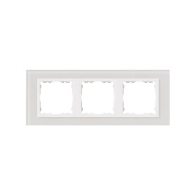 Simon 82 Nature Белый/Белое стекло Рамка 3-ая