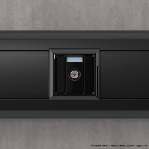 Розетка TV проходная модульная, Avanti, черный квадрат, 1 модуль