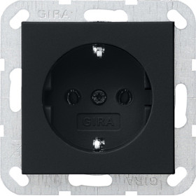 Gira S-55 Черная матовая Вставка розетки с/з