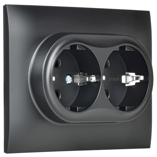 SKANDY Роз. 2-я с з/к/ш 16А в сб. SK-R07Bl черн. IEK