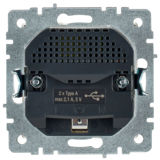 BRITE Роз. с з/к/ш 16А с USB A+A 2,1А РЮш10-1-БрБ бел. IEK