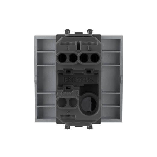 Выключатель одноклавишный модульный, Avanti, закаленная сталь, 2 модуля