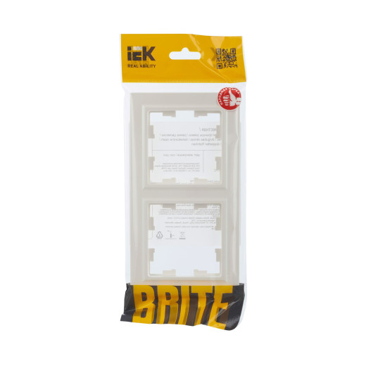 BRITE Рамка 2-мест. РУ-2-БрЖ жемч. IEK