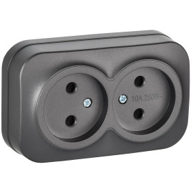 IEK GLORY Роз. 2-я без з/к/ш о/у 10А РС22-2-ХСм сталь м.