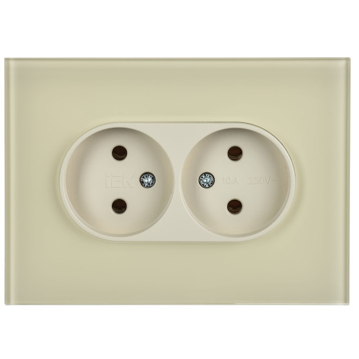 SKANDY Роз. 2-я без з/к/ш стекло 10А SK-R03B беж. IEK