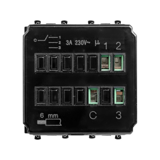 Механизм управления вентиляторами модульный, Avanti, черный квадрат, 2 модуля