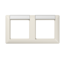 JUNG Рамка 2-кратная с полем для надписи для горизонтальной установки слоновая кость