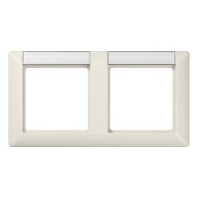 JUNG Рамка 2-кратная с полем для надписи для горизонтальной установки слоновая кость